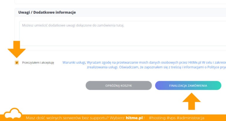Zamawianie hostingu w promocji