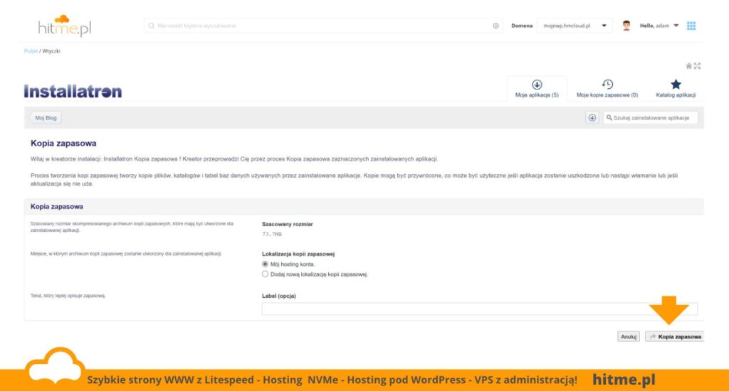 installatron latwa kopia zapasowa wordpress