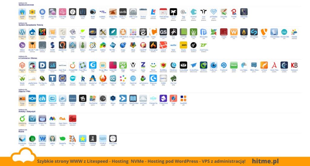 installatron lista aplikacji