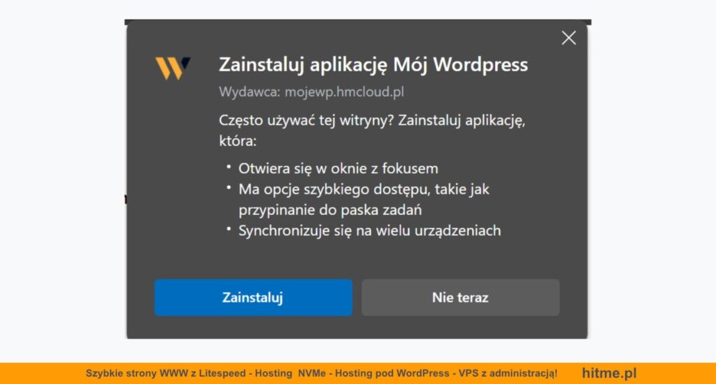 pwa instalacja aplikacji witryny
