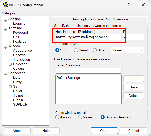 vps dobre praktyki putty