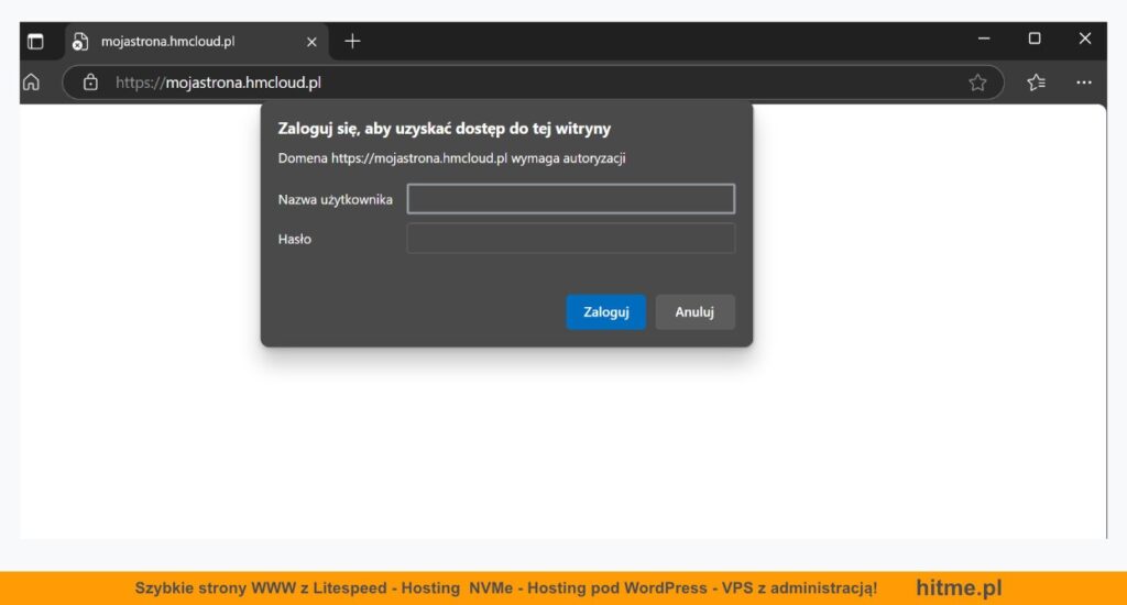zabezpieczenie strony hasłem
