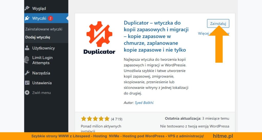 duplicator wordpress instalacja