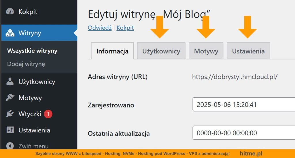 edycja witryny multisite