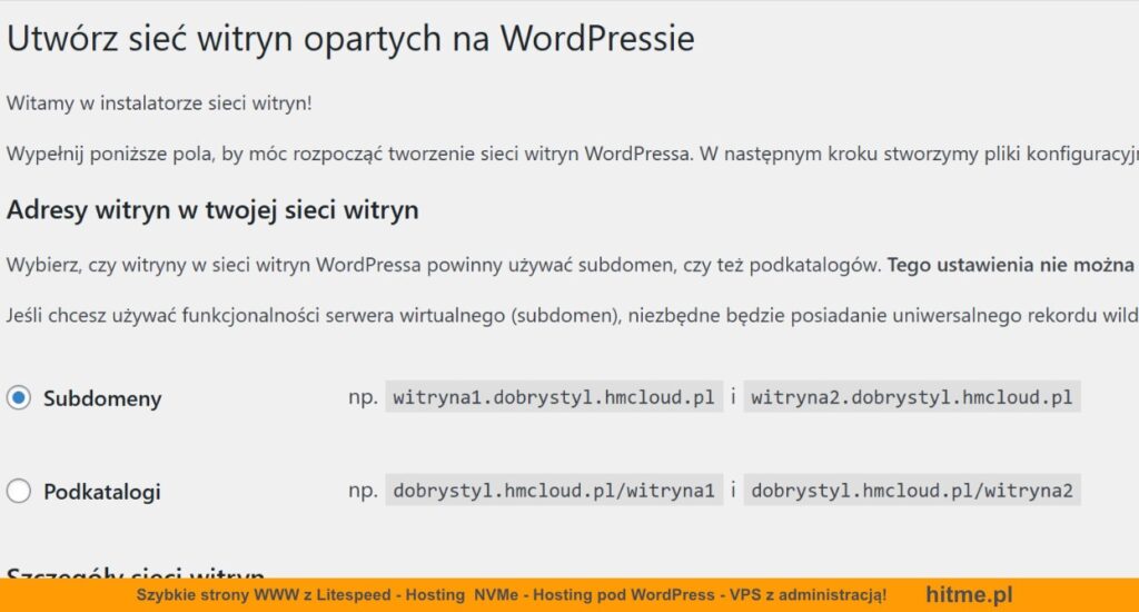 wp multisite subdomeny