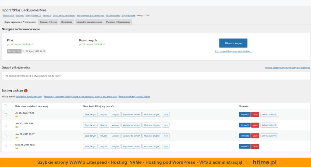 wordpress backup updraft