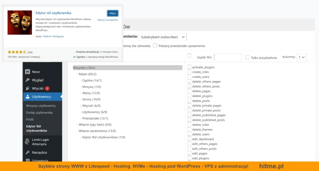 wordpress edytor rol uzytkownika