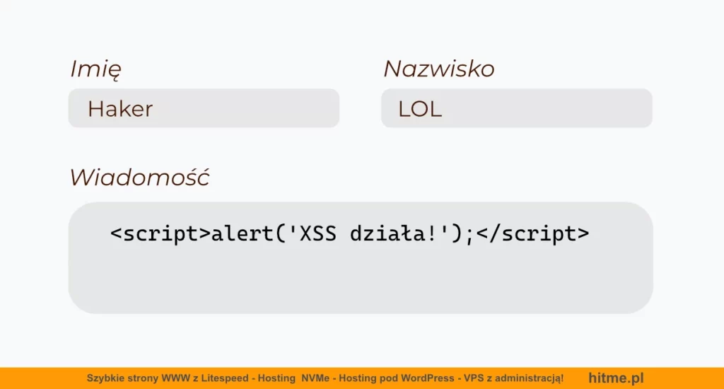 formularz przyklad xss atak
