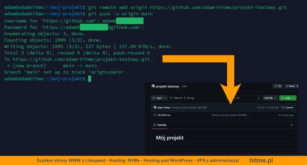git pierwszy commit github