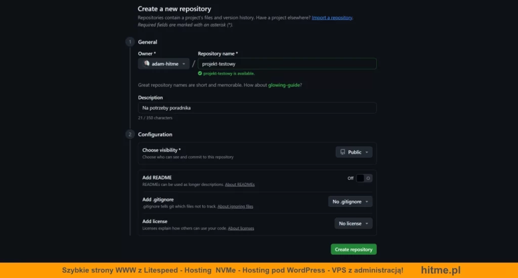 github zakladanie repozytorium